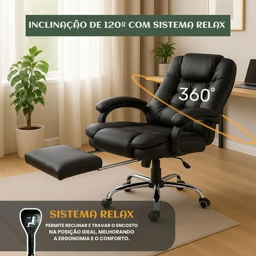 Foto detalhada do Cadeira Executiva Itália LuvinCo Apoio Retrátil - Avaliação e Review do Faro Guia (imagem 2)
