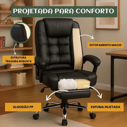 Foto detalhada do Cadeira Executiva Itália LuvinCo Apoio Retrátil - Avaliação e Review do Faro Guia (imagem 4)