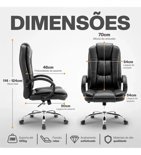 Foto detalhada do Cadeira Diretor Led Tools Presidente Anatômica - Avaliação e Review do Faro Guia (imagem 3)