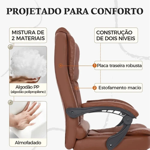 Foto detalhada do Cadeira Presidente Python Fly Ergonômica Couro - Avaliação e Review do Faro Guia (imagem 3)
