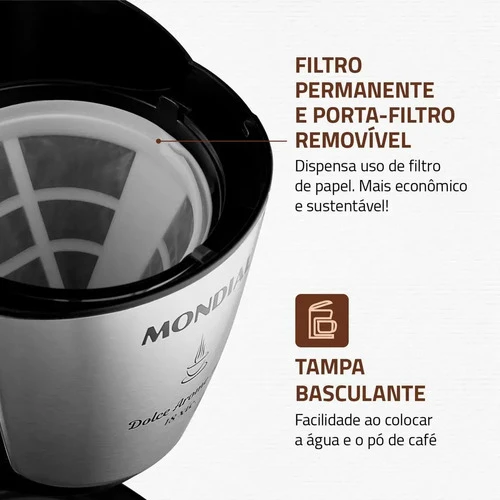 Foto detalhada do Cafeteira Elétrica Mondial Dolce Arome C-30-18X - Avaliação e Review do Faro Guia (imagem 2)