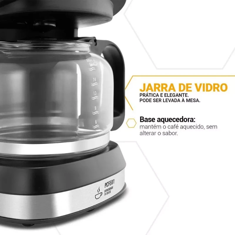 Foto detalhada do Cafeteira Elétrica Philco PCFE01 15 Cafezinhos - Avaliação e Review do Faro Guia (imagem 4)