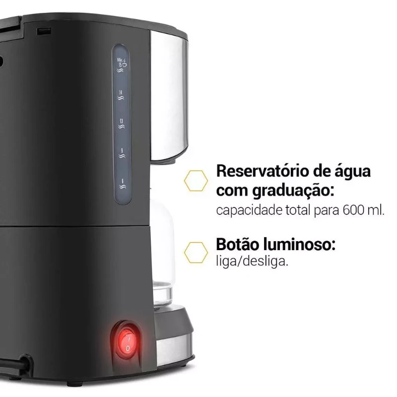 Foto detalhada do Cafeteira Elétrica Philco PCFE01 15 Cafezinhos - Avaliação e Review do Faro Guia (imagem 5)
