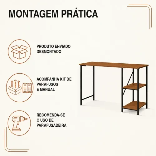 Foto detalhada do Escrivaninha Industrial Star 110 KLM Store - Avaliação e Review do Faro Guia (imagem 4)