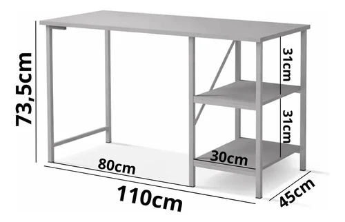 Foto detalhada do Escrivaninha Industrial KLM Store com Prateleira - Avaliação e Review do Faro Guia (imagem 3)