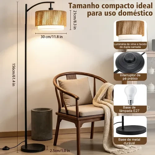 Foto detalhada do Luminária de Coluna Boho Norelux Vime - Avaliação e Review do Faro Guia (imagem 5)