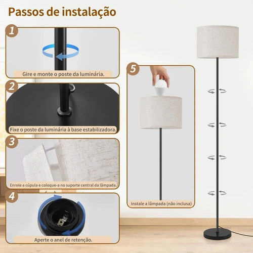 Foto detalhada do Luminária de Chão Tieesa Elegance - Avaliação e Review do Faro Guia (imagem 6)