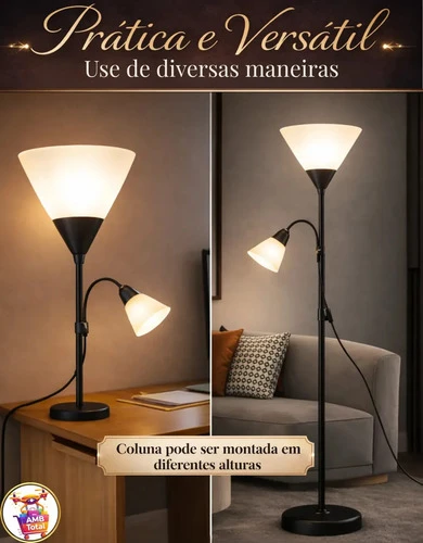 Foto detalhada do Luminária Dupla Articulada AMBTotal - Avaliação e Review do Faro Guia (imagem 4)