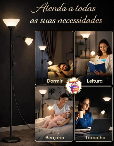 Foto detalhada do Luminária Dupla Articulada AMBTotal - Avaliação e Review do Faro Guia (imagem 5)