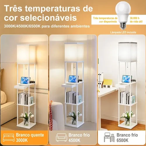 Foto detalhada do Luminária Multifuncional com Prateleiras - Avaliação e Review do Faro Guia (imagem 5)
