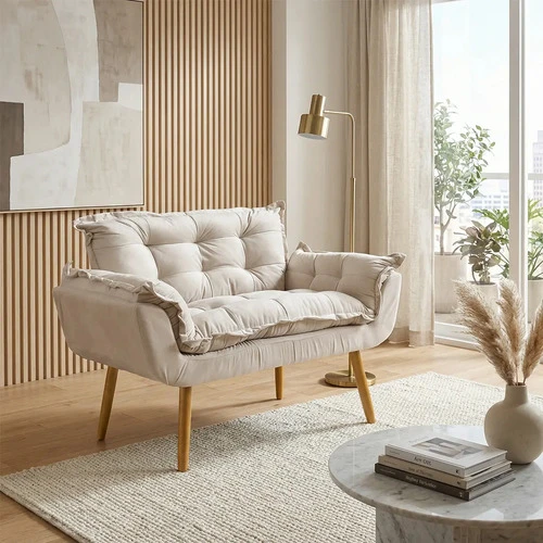 Foto detalhada do Poltrona Namoradeira Decorativa Alice em Suede - Avaliação e Review do Faro Guia (imagem 3)