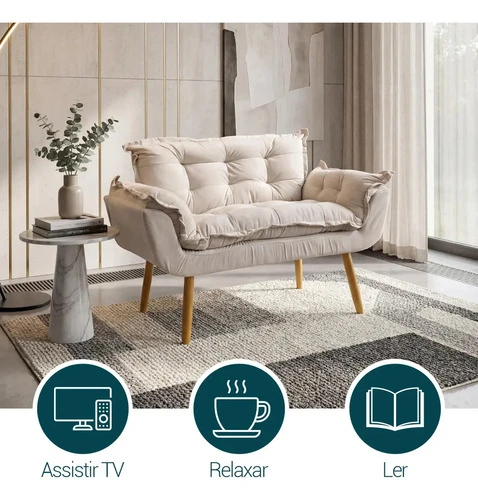 Foto detalhada do Poltrona Namoradeira Decorativa Alice em Suede - Avaliação e Review do Faro Guia (imagem 6)