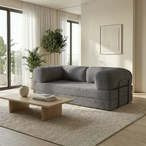 Sofá Cama Snoo Multiuso em Bouclé