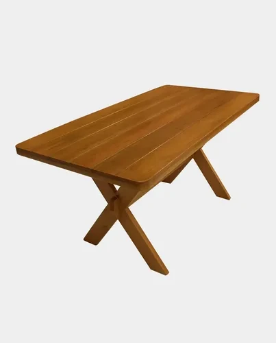 Foto detalhada do Conjunto Mesa Rústica com Bancos em Eucalipto Maciço 2m - Avaliação e Review do Faro Guia (imagem 4)
