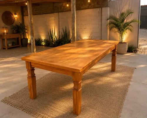 Foto detalhada do Mesa de Jantar Retangular em Madeira Maciça Peroba Rosa 200x100 - Avaliação e Review do Faro Guia (imagem 2)