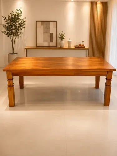 Foto detalhada do Mesa de Jantar Retangular em Madeira Maciça Peroba Rosa 200x100 - Avaliação e Review do Faro Guia (imagem 3)