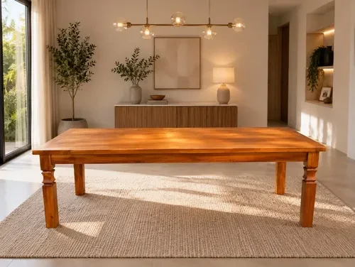 Foto detalhada do Mesa de Jantar Retangular em Madeira Maciça Peroba Rosa 200x100 - Avaliação e Review do Faro Guia (imagem 4)