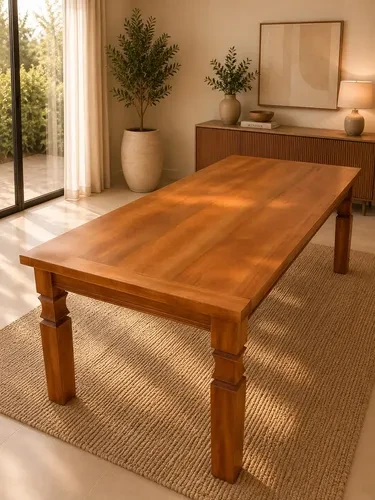 Foto detalhada do Mesa de Jantar Retangular em Madeira Maciça Peroba Rosa 200x100 - Avaliação e Review do Faro Guia (imagem 7)