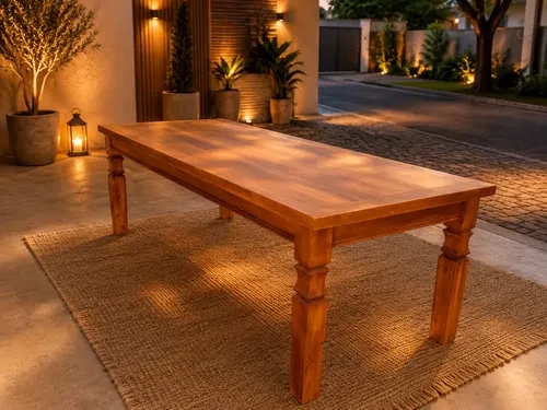 Foto detalhada do Mesa de Jantar Rústica com 10 Cadeiras Madeira Maciça 250x100 - Avaliação e Review do Faro Guia (imagem 5)