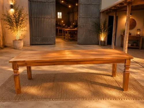 Foto detalhada do Mesa de Jantar Rústica com 10 Cadeiras Madeira Maciça 250x100 - Avaliação e Review do Faro Guia (imagem 6)