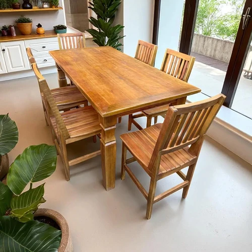 Foto detalhada do Mesa de Jantar com 6 Cadeiras em Madeira Maciça Cor Peroba - Avaliação e Review do Faro Guia (imagem 3)