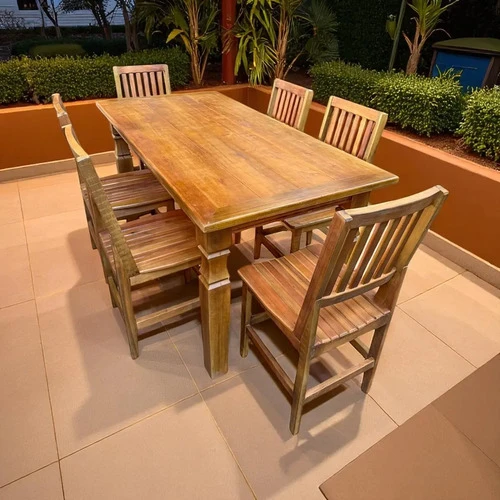Foto detalhada do Mesa de Jantar com 6 Cadeiras em Madeira Maciça Cor Peroba - Avaliação e Review do Faro Guia (imagem 5)