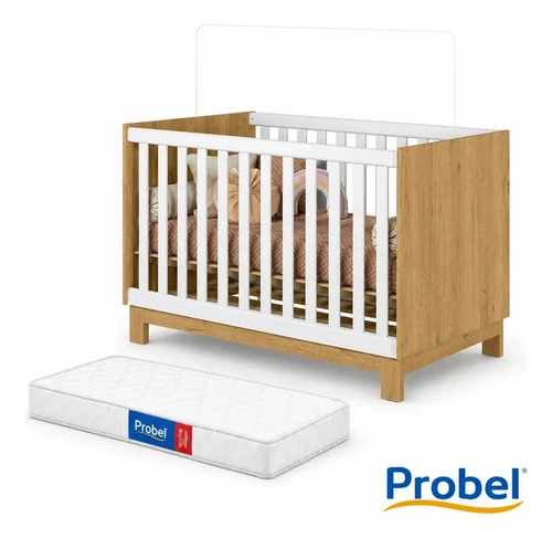 Berço 2 em 1 Americano Vira Cama Slim com Colchão