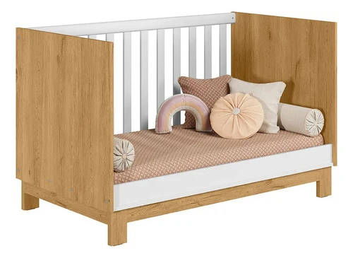 Foto detalhada do Berço 2 em 1 Americano Vira Cama Slim com Colchão - Avaliação e Review do Faro Guia (imagem 5)