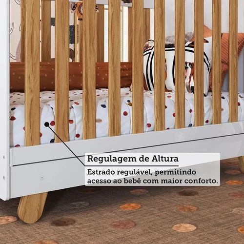 Foto detalhada do Berço Minicama Levy Americano 4 em 1 Branco - Avaliação e Review do Faro Guia (imagem 5)