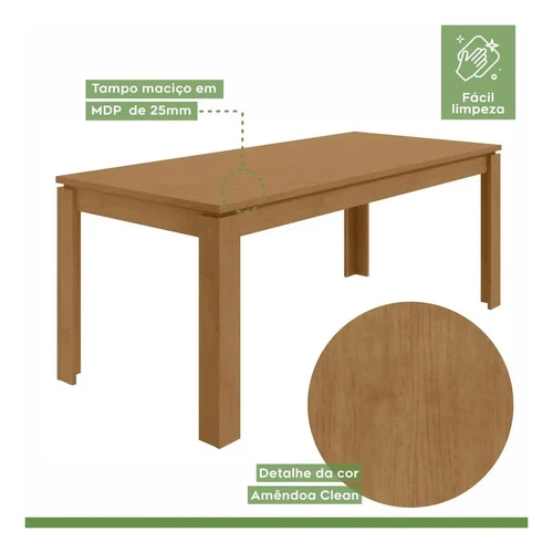 Foto detalhada do Mesa de Jantar 8 Lugares Athenas Lopas 180cm - Avaliação e Review do Faro Guia (imagem 5)