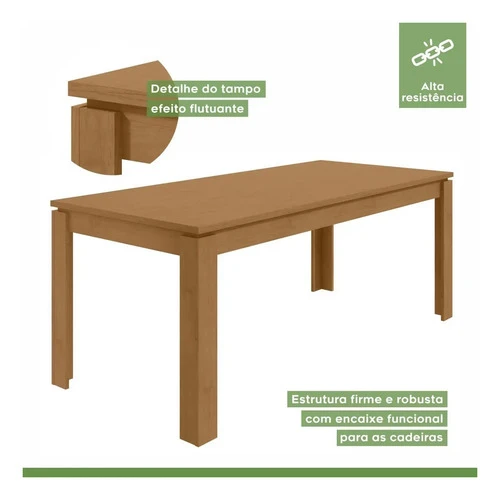 Foto detalhada do Mesa de Jantar 8 Lugares Athenas Lopas 180cm - Avaliação e Review do Faro Guia (imagem 6)