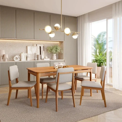 Foto detalhada do Mesa de Jantar 6 Lugares Miriti Cabecasa 160cm - Avaliação e Review do Faro Guia (imagem 2)