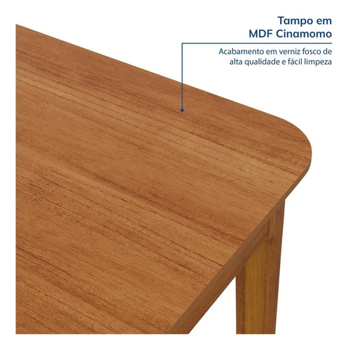 Foto detalhada do Mesa de Jantar 6 Lugares Miriti Cabecasa 160cm - Avaliação e Review do Faro Guia (imagem 5)