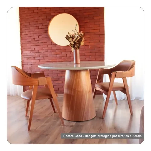 Foto detalhada do Mesa de Jantar Cone Laqueada com Vidro 120cm - Avaliação e Review do Faro Guia (imagem 3)