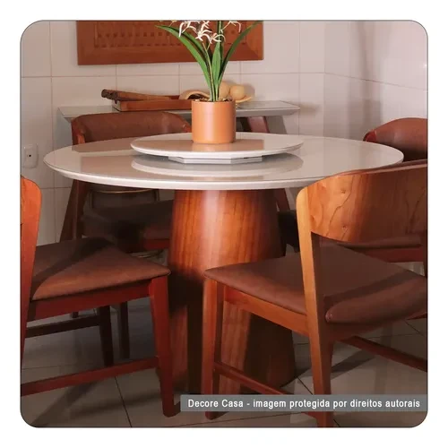 Foto detalhada do Mesa de Jantar Cone Laqueada com Vidro 120cm - Avaliação e Review do Faro Guia (imagem 4)