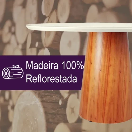 Foto detalhada do Mesa de Jantar Cone Laqueada com Vidro 120cm - Avaliação e Review do Faro Guia (imagem 5)