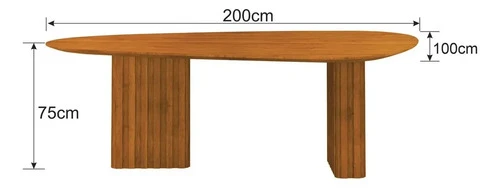 Foto detalhada do Mesa de Jantar Tampo Orgânico Isis Freijó 200cm - Avaliação e Review do Faro Guia (imagem 4)