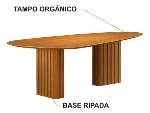 Foto detalhada do Mesa de Jantar Tampo Orgânico Isis Freijó 200cm - Avaliação e Review do Faro Guia (imagem 5)