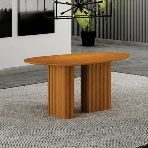 Mesa de Jantar Tampo Orgânico Isis Freijó 135cm