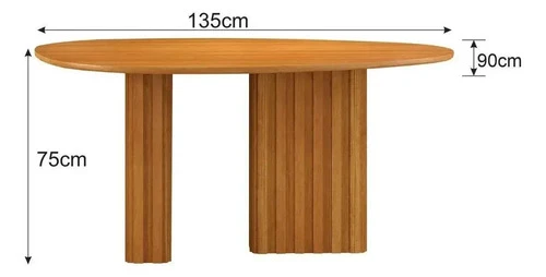 Foto detalhada do Mesa de Jantar Tampo Orgânico Isis Freijó 135cm - Avaliação e Review do Faro Guia (imagem 3)