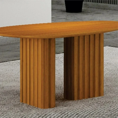 Foto detalhada do Mesa de Jantar Tampo Orgânico Isis Freijó 135cm - Avaliação e Review do Faro Guia (imagem 4)