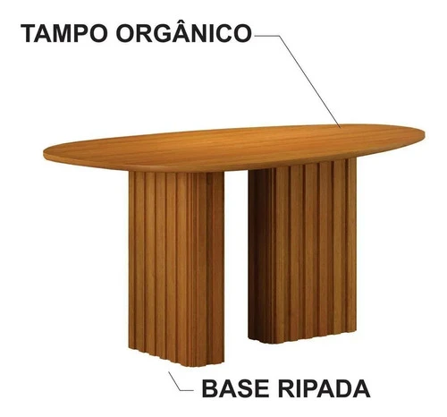 Foto detalhada do Mesa de Jantar Tampo Orgânico Isis Freijó 135cm - Avaliação e Review do Faro Guia (imagem 5)