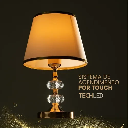 Foto detalhada do Abajur de Cabeceira Techled Gold Touch - Avaliação e Review do Faro Guia (imagem 5)