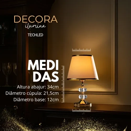Foto detalhada do Abajur de Cabeceira Techled Gold Touch - Avaliação e Review do Faro Guia (imagem 6)