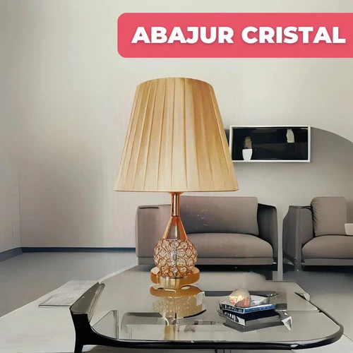 Foto detalhada do Kit 2 Abajures Tippi Dourado Cristal - Avaliação e Review do Faro Guia (imagem 2)
