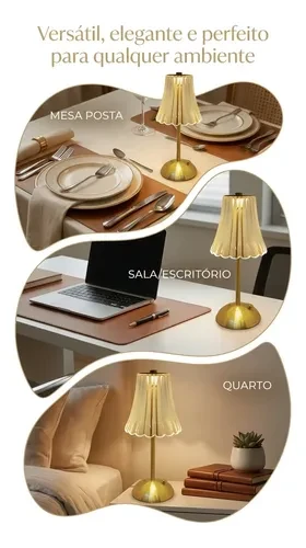 Foto detalhada do Luminária de Mesa Saia de Seda Touch - Avaliação e Review do Faro Guia (imagem 5)