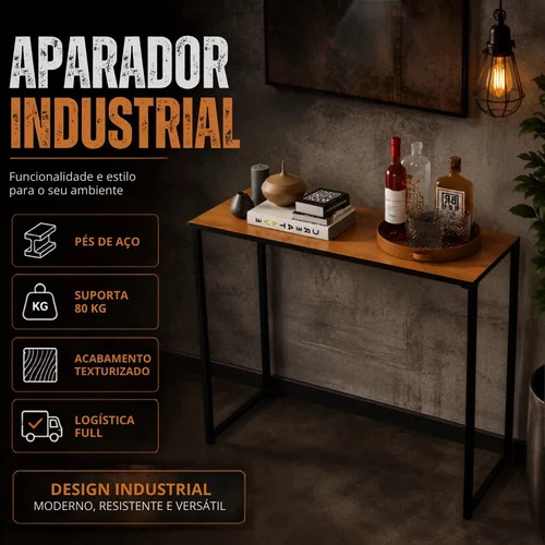 Foto detalhada do Aparador Buffet Simples Estilo Industrial Freijó - Avaliação e Review do Faro Guia (imagem 3)