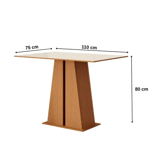 Foto detalhada do Conjunto de Jantar Sonetto Mesa Retangular Mel e Bege - Avaliação e Review do Faro Guia (imagem 3)