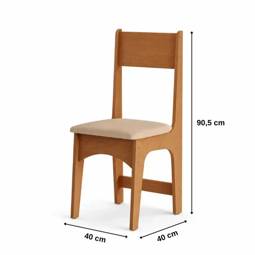 Foto detalhada do Conjunto de Jantar Sonetto Mesa Retangular Mel e Bege - Avaliação e Review do Faro Guia (imagem 4)