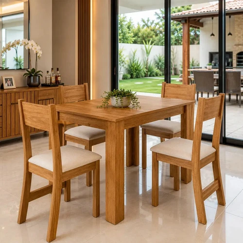 Conjunto Sala de Jantar Mesa Jude com Cadeiras Brisa